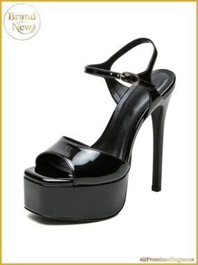 Stiletto High Platform Heels Square Open Toe Ankle Strap Women's Sandals